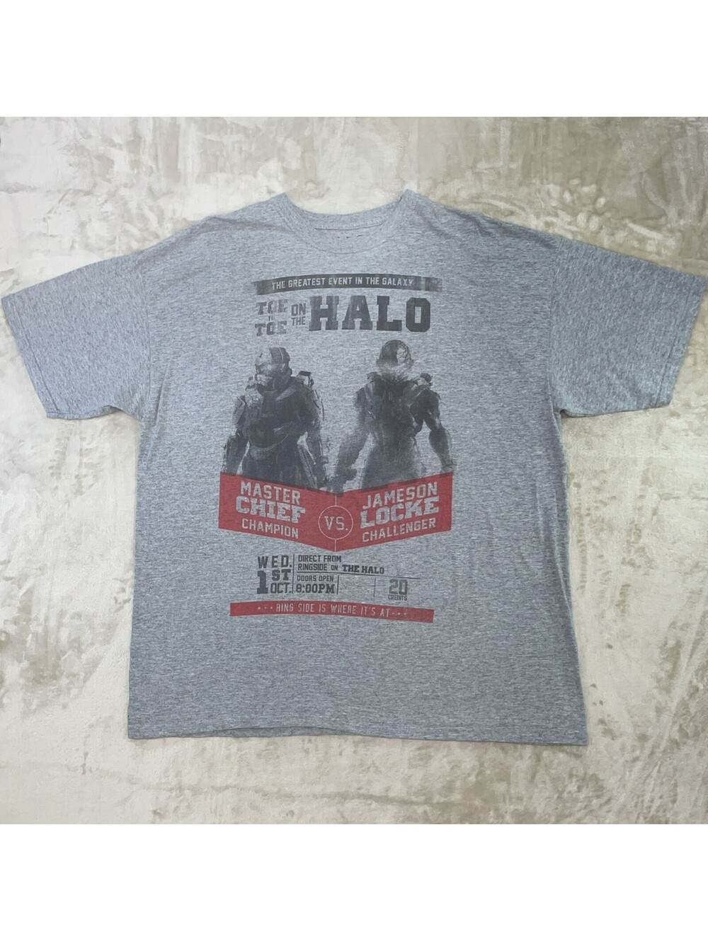 Halo Master Chief vs Jameson Locke T shirt Gray  Greatest Event 2015 Mens XXL
